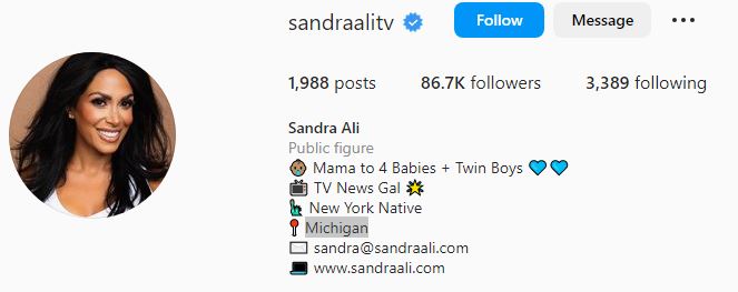 Sandra's Instagram account