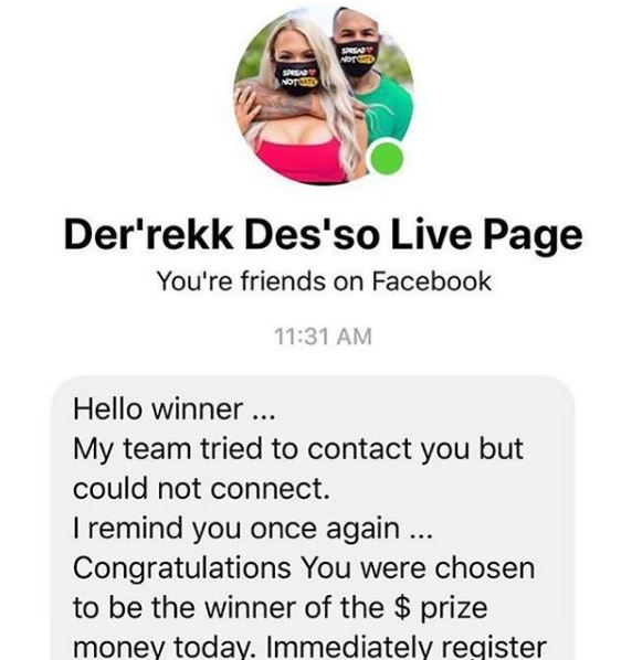 Sophia and Derek's fake profiles