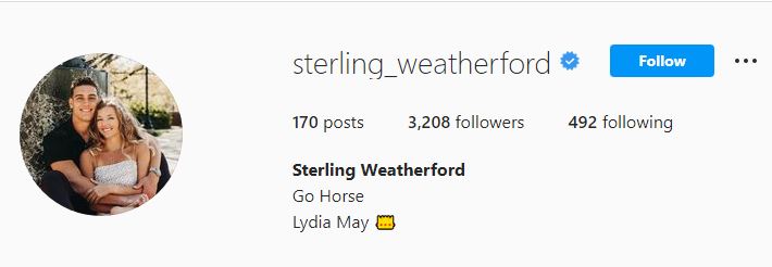 Sterling's Instagram profile