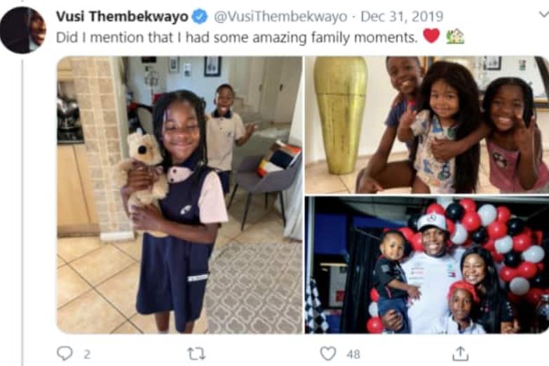 Vusi's wife and kids