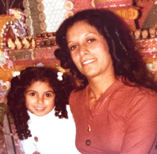 Young Sandra with her mother